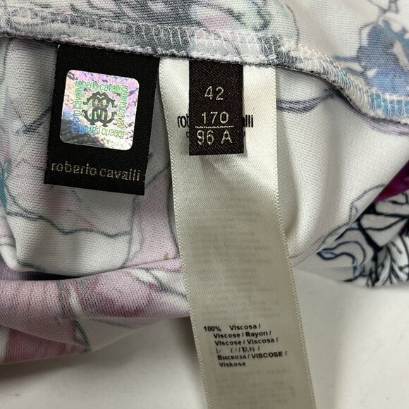 Roberto Cavalli Robot Astro Floral Garden Print Top Size 42 US M Medium Shirt - Picture 5 of 7